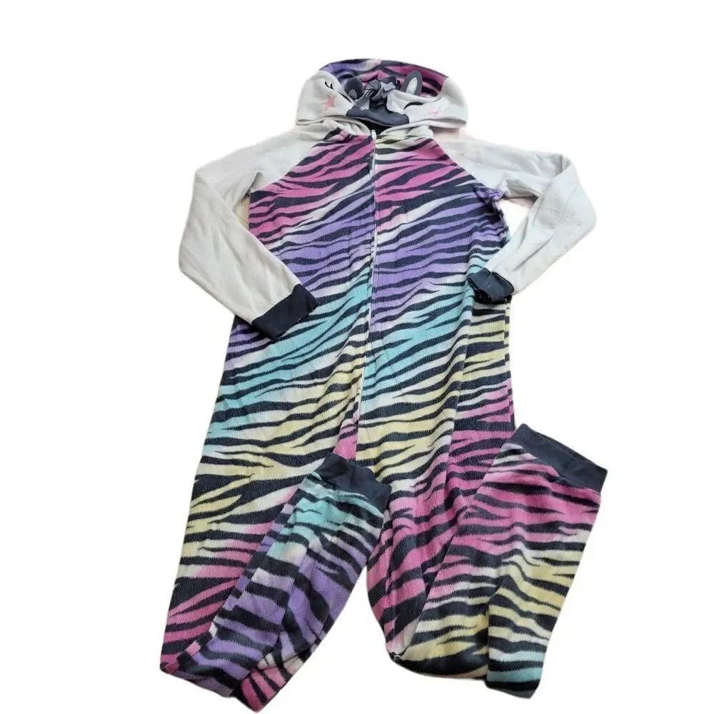 Wonder Nation zebra onsie pajamas L10/12